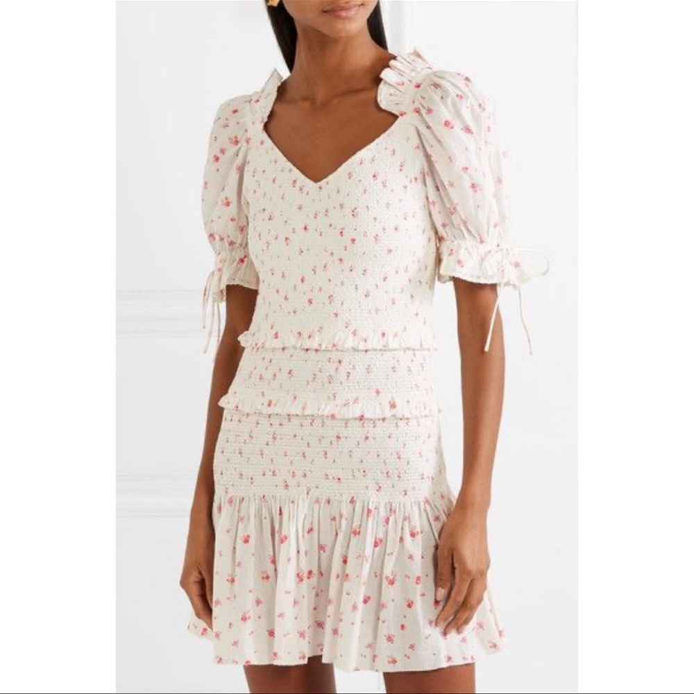 Loveshackfancy Floral Smocked Mini Dress